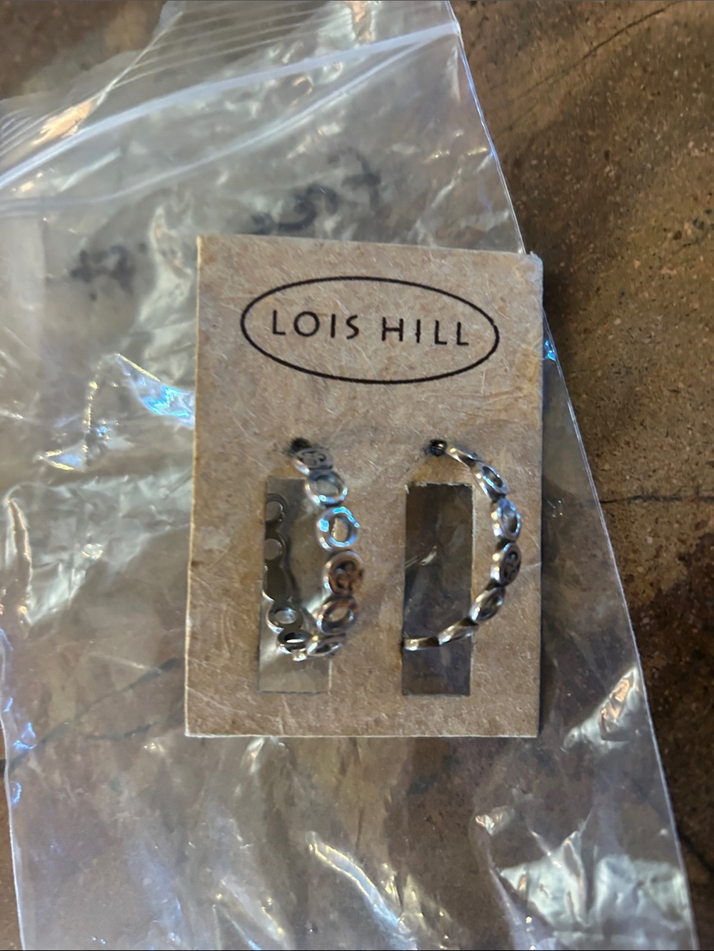 Earrings on display card